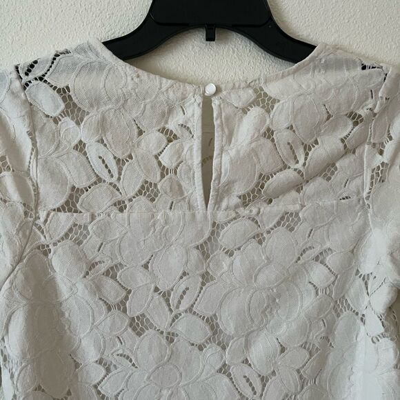 Monteau Short sleeve Lace Blouse S - Picture 6 of 8